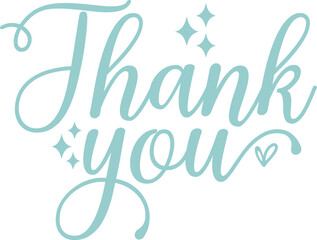 Thank you typography design on plain white transparent isolated background for card, shirt, hoodie, sweatshirt, apparel, tag, mug, icon, poster or badge