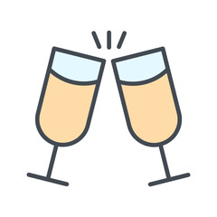 Wine Cheers Vector Icon
