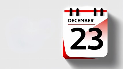 December 23 Calendar Design on a White Background