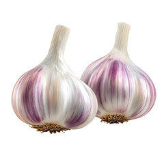 Vibrant Garlic Bulbs on Plain White background transparent png 