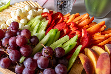 photo with food from a birthday party, table decorations, holiday celebration