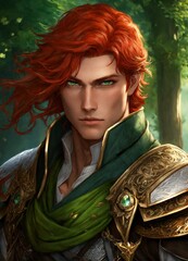 The Crimson Duelist: Portrait of a Heroic Swordsman