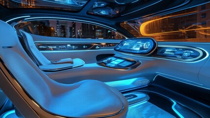A smart vehicle interior adjusting settings based on the passenger preferences representing personalized transport solutions
