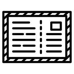 Postcard Icon For Design Element