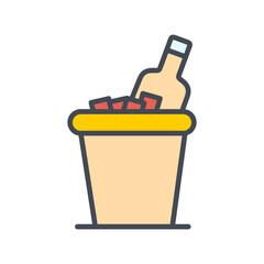 Wine Bottle in Ice Vector Icon