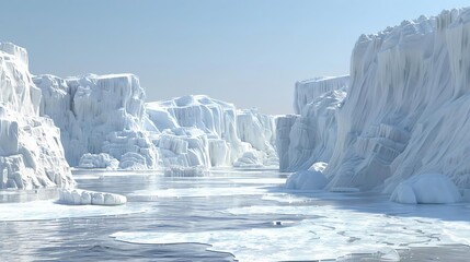 Frozen Landscape, 3D Digital Art