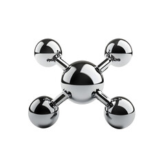 Argon Chrome Spherical Molecule on Plain White background transparent png 