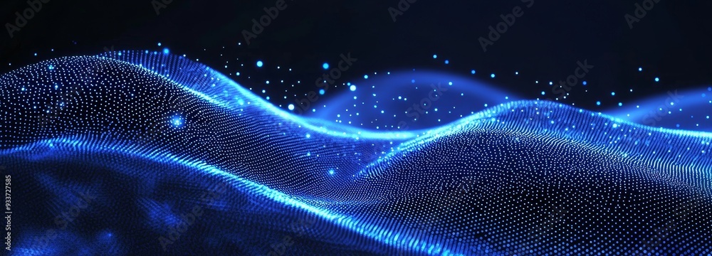 Poster A futuristic dots background with abstract technology. Big data digital code. 3D rendering of abstract dots.