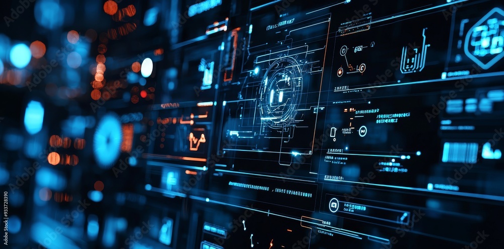 Aufkleber Concept of automation software as a business technology, web, and network technology innovation.
