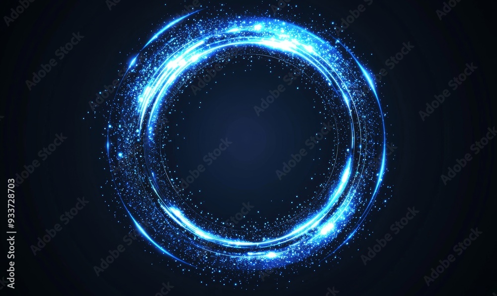 Poster A futuristic background of a circle and a glowing technology sci fi frame. HD UI.