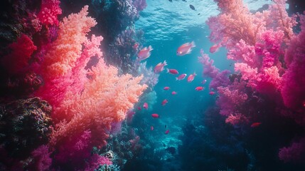 Naklejka premium Vibrant Coral Reef in Underwater Paradise