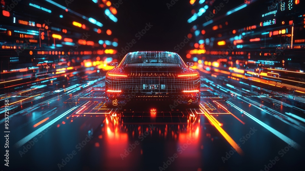 Aufkleber A futuristic user interface design. A hud and GUI for game backgrounds. A technology background. Data data. Stock. Digital data.