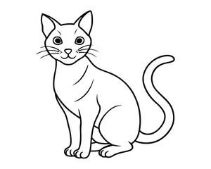 Cat collection - vector silhouette. Different cats head portrait hand drawn black on white background.
