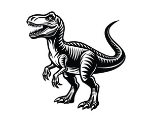 Dinosaurs Silhouettes. Vector illustration isolated on white background