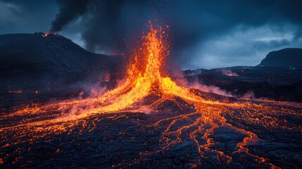 A fitting name for this image could be Blazing Inferno Across Nature or Fiery Night in the Wilderness
