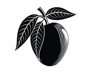 mango fruits isolated on white background. Summer fruits for healthy lifestyle. Organic fruit. Cartoon style. Vector illustration for any design.