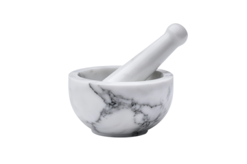 Elegant white marble mortar and pestle set