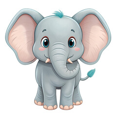 Naklejka premium Cartoon cute baby elephant sitting