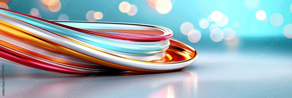 Wall mural abstract colorful light trails on vibrant background, creating dynamic motion and energy in the imag