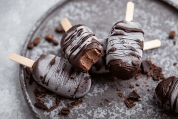 glace esquimau fait maison au chocolat et café