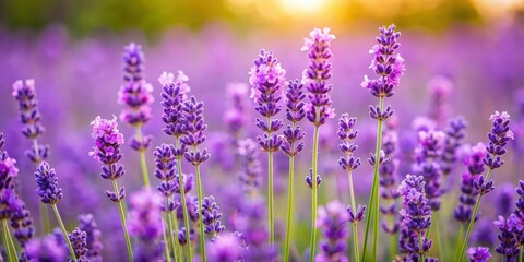 Obraz premium Beautiful purple lavender blooming in a summer garden in Japan, lavender, flowers, garden, summer, purple, Japan
