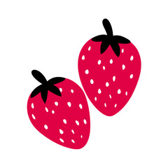 Fototapeta premium Cute strawberry fruit. summer strawberry. stock vector illustration on a white background (2)