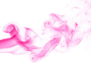 Fototapeta premium rosa Rauch aus Wasserfarbe, isoliert Hintergrund, Freisteller