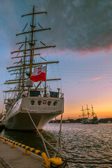 Naklejka premium ship in the port gdansk