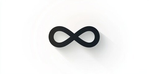  Black Infinity Symbol on White Background, Simple Vector Line Art, Minimalistic Design