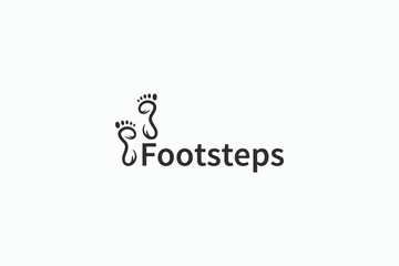 line art footstep icon logo design vector illustration. modern footprint symbol logo vector design template with silhouette, brush and elegant styles.