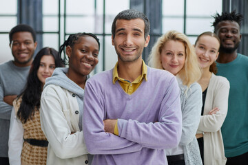 Fototapeta premium group of successful business people standing in the office