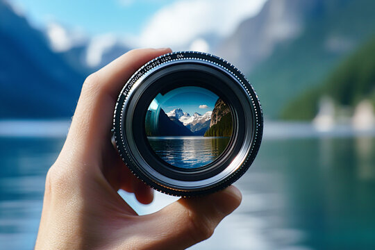 Lens View of Mountains.
