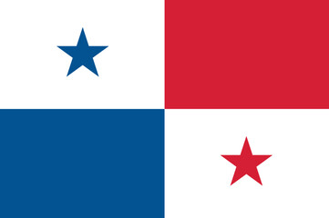 National flag of Republic of Panama. Panama flag. Vector illustration. 