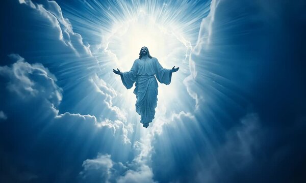 
This captivating image illustrates jesus descending from heaven, representing a vital religious concept tied to faith, redemption, and the promise of salvation in christian teachings.