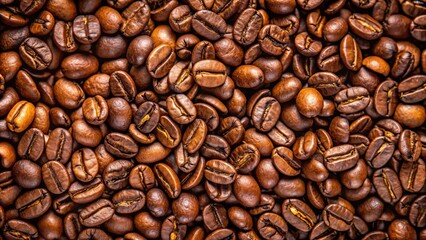 Obraz premium Close-up of the rough and uneven texture of coffee beans, coffee, beans, texture, close-up, macro, background, roasted, brown