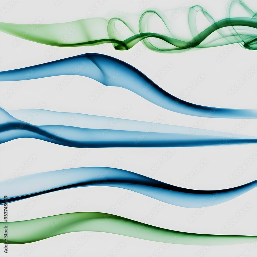 Wall mural abstract background with waves with colorful smoky lines 