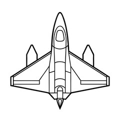 Big space plane military line art vector illustration