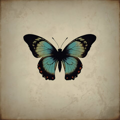 vintage butterfly on grunge background