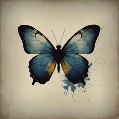 vintage background with butterfly