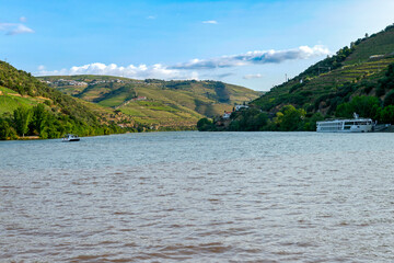 river landscape with mountain