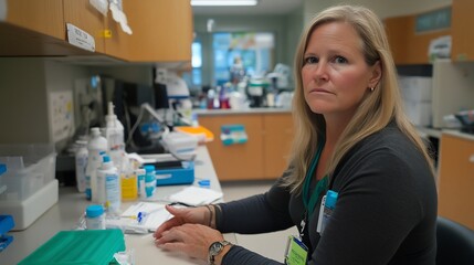 Oncology research nurse a cancer research center managing clinical trial participants