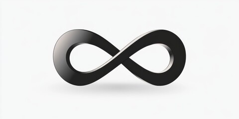 Fototapeta premium Black Infinity Symbol on White Background, Simple Vector Line Art, Minimalistic Design