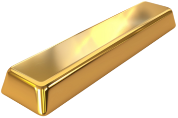 Golden Rectangular Bars: A set of eight shiny, rectangular golden bars arranged in a pattern. A simple, clean, and abstract image, isolated on transparent background.