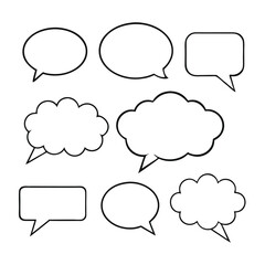 Line art speech bubbles bundle in vector format, perfect for clean, modern designs.