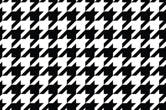Houndstooth Pepita seamless pattern. Repeating Pepito texture. Black houndstooth on a white background. Repeated abstract argyles for design BW prints. Repeated houndstooth plaids and dogtooth.