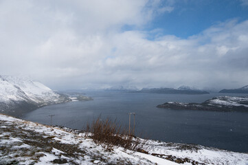 nature sceneries along the road from Alta to Tromsoe, Norway