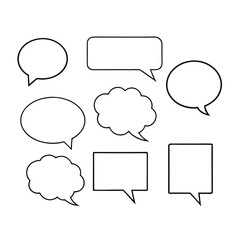 Line art speech bubbles bundle in vector format, perfect for clean, modern designs.