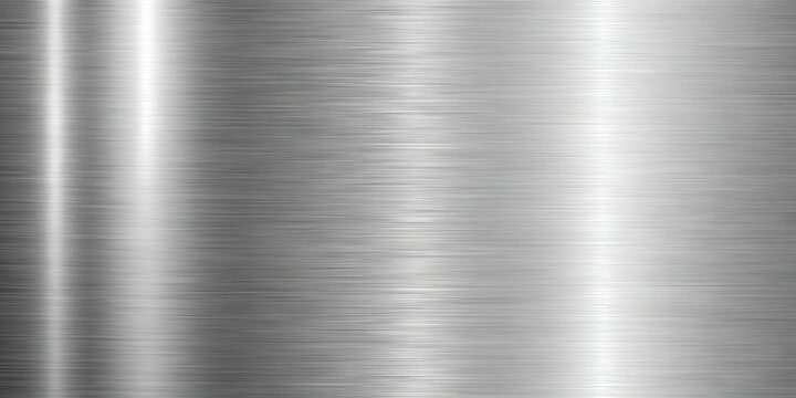 Metallic silver foil background with shiny gradient pattern, chrome surface with reflection and glossy brushed material finish
