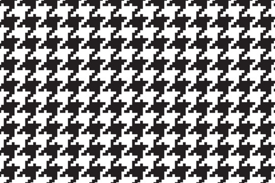 Houndstooth Pepita seamless pattern. Repeating Pepito texture. Black houndstooth on a white background. Repeated abstract argyles for design BW prints. Repeated houndstooth plaids and dogtooth.