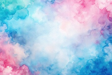 Fototapeta premium Abstract light blue and pink watercolor background seen from a high angle, painted, serene, elegant, vibrant, artistic, tranquil, art, top view, calming, gentle, pastel, texture, soft